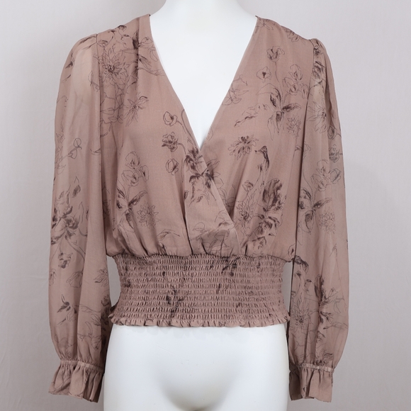 Elie Tahari Tops - Elie Tahari Dusty Rose Floral Blouse